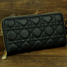 Портфейл Lady Dior Escapade от овча кожа D0082 черен