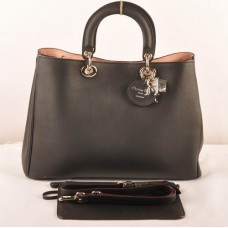 Чанта Dior Diorissimo Jumbo от черна оригинална кожа (златни обковни елементи) 602