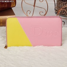 Christian Dior Многоцветен розово/жълт портфейл с цип 118