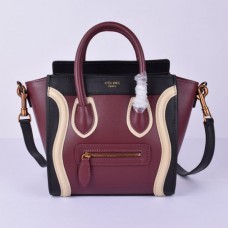 Чанта Celine Small Luggage Tote Black Wine White