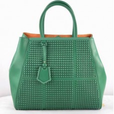 Кожена чанта Fendi 2Jours Green Saffiiano
