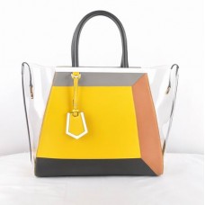 Жълта прозрачна PVC чанта Fendi 2Jours