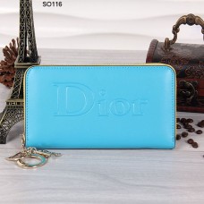 Портфейл с цип Christian Dior в небесносин цвят 116