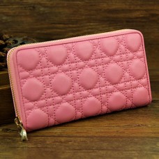 Портфейл Lady Dior Escapade от овча кожа D0082 розов