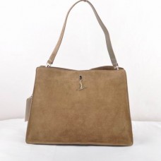Чанта Celine EDGE от велур, цвят каки 309