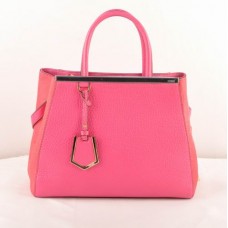 Чанта Fendi 2jours от прасковена телешка кожа/кожа от конски косъм, средна Чанта Fendi 2jours от прасковена телешка кожа/кожа от конски косъм, средна