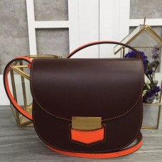 Малка двуцветна чанта Celine Trotteur от бордо телешка кожа Малка двуцветна чанта Celine Trotteur от бордо телешка кожа
