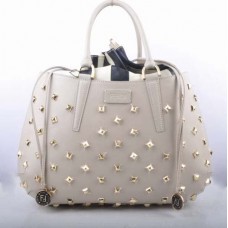 Голяма чанта с горна дръжка от кожа Fendi B Fab от бяло със златни бижута Голяма чанта с горна дръжка от кожа Fendi B Fab от бяло със златни бижута