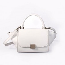 Малка трапецовидна кожена чанта Celine, бяла Малка трапецовидна кожена чанта Celine, бяла