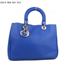 Dior Diorissimo Jumbo Bag Sapphire Blue Nappa Leather (Silvery Hardware) 18373