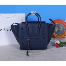 Чанта Celine Boston от телешка кожа в тъмносиньо