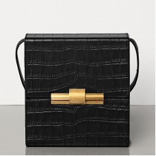 Чанта Bottega Veneta Daisey от черна релефна крокодилска кожа Чанта Bottega Veneta Daisey от черна релефна крокодилска кожа