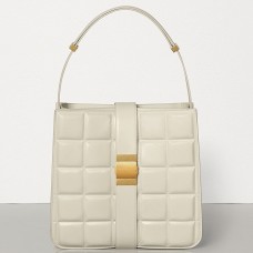 Чанта Bottega Veneta с подплънки Marie в бяло хартиено теле