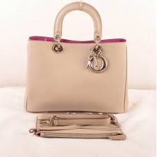 Чанта Dior Diorissimo Medium от оригинална кожа, бежова (с златен обков) 603
