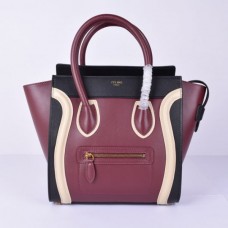 Чанта за багаж Celine Medium Luggage Tote в черно, вино и бяло
