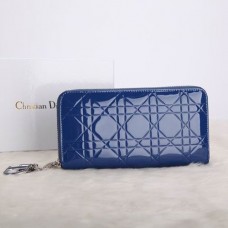 Портфейл Dior Escapade от лакирана кожа D0811 в кралско синьо