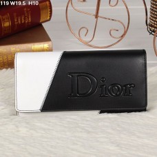 Christian Dior Многоцветен черно/бял портфейл с капак 119 Christian Dior Многоцветен черно/бял портфейл с капак 119