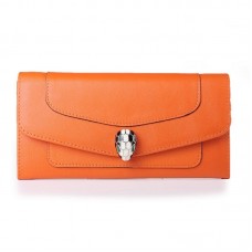Оригинален кожен портфейл Bvlgari Serpenti Orange 201302