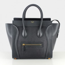 Голяма чанта за багаж Celine, черна, змийска кожа Голяма чанта за багаж Celine, черна, змийска кожа