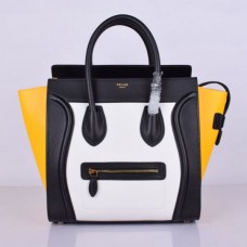 Голяма чанта за багаж Celine в черно, бяло и жълто