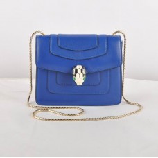 Чанта за рамо Bvlgari Serpenti Original от кожа, синя 604