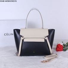 Чанта за колан Celine, черна, кремава, от естествена телешка кожа