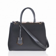 Черна платнена чанта Fendi 2Jours с горна дръжка