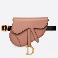 Чанта Dior Saddle Belt от пудрово гладка телешка кожа