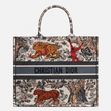 Dior Book Tote Bag в многоцветен Toile De Jouy