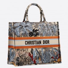 Dior Book Tote Bag в дънково синьо Toile De Jouy Tropicalia