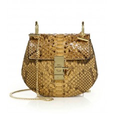Чанта Chloe Drew Mini Python Crossbody Honey Чанта Chloe Drew Mini Python Crossbody Honey