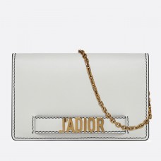 Портфейл Dior J'Adior с верижка в бяло