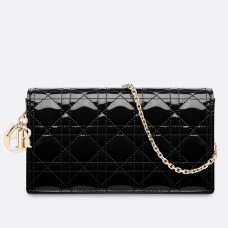 Дамска чанта Dior с верижка в черен лак