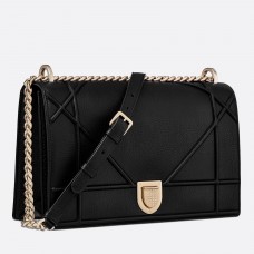 Чанта Dior Diorama Flap от телешка кожа в цвят Noir
