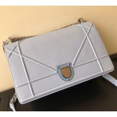 Чанта Dior Diorama Flap от синя бледозърнеста телешка кожа