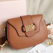 Чанта за сядане Dior D-Fence от кафява телешка кожа