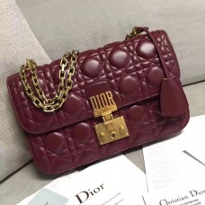 Чанта Dior Dioraddict Flap от агнешка кожа в бордо