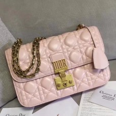 Чанта Dior Dioraddict Flap от розова агнешка кожа