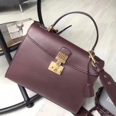 Чанта Dior DiorAddict от телешка кожа в цвят бордо