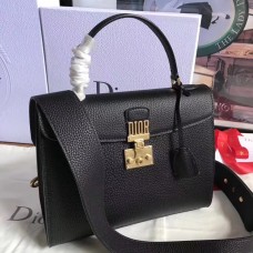 Чанта Dior DiorAddict от черна зърнеста кожа