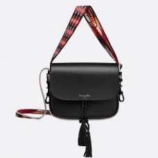 Чанта Dior Diorodeo с капак от черна телешка кожа