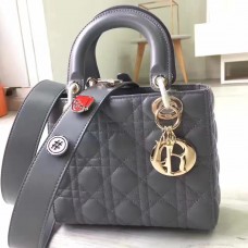 Чанта Dior My Lady Dior от сива агнешка кожа