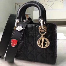Чанта Dior My Lady Dior от черна агнешка кожа