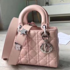 Чанта Dior My Lady Dior от розова агнешка кожа
