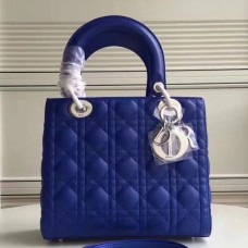 Дамска чанта Dior Medium от синя агнешка кожа Дамска чанта Dior Medium от синя агнешка кожа