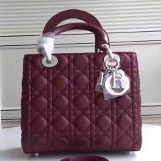 Дамска чанта Dior Medium от агнешка кожа в бордо Дамска чанта Dior Medium от агнешка кожа в бордо