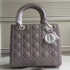 Дамска чанта Dior Medium от сива агнешка кожа Дамска чанта Dior Medium от сива агнешка кожа