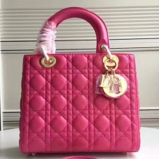Дамска чанта Dior Medium Dior от розовочервена агнешка кожа Дамска чанта Dior Medium Dior от розовочервена агнешка кожа