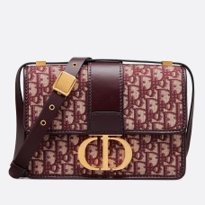 Чанта Dior 30 Montaigne от бордо косо жакардово платно