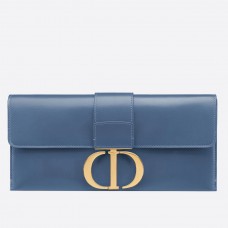 Чанта Dior 30 Montaigne Clutch от деним синьо от телешка кожа